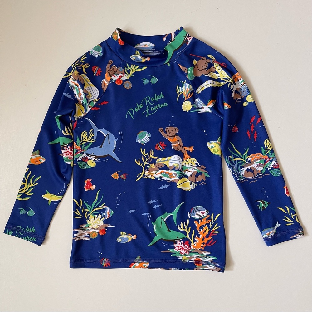 Polo Ralph Lauren Unisex Bear Performance Jersey Rash Guard - 3/3T